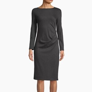 NWT Weekend Max Mara Gianni Gray Side Ruched Dress Women’s Size L